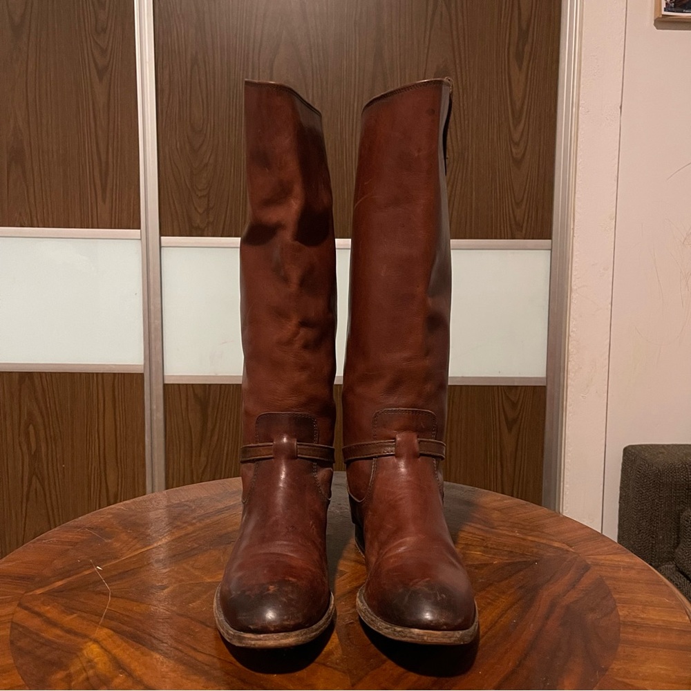 Frye Brown Leather Tall Boots Size 7.5